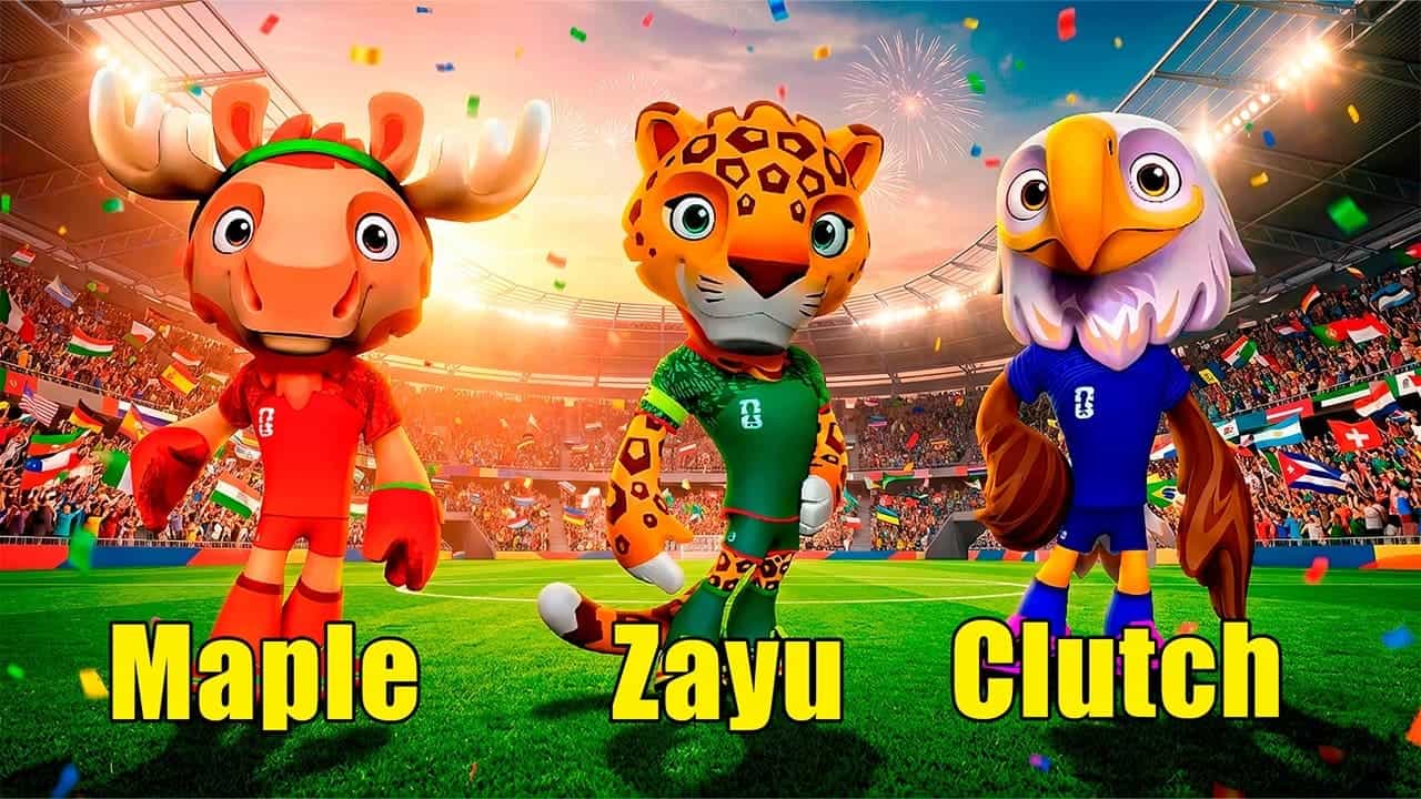 Maple Zayu Clutch: las tres mascotas que unirán al Mundial 2026